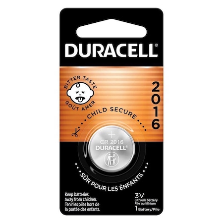 Duracell Duracell Coin Cell Lithium 3V Battery - DL2016 - For Multipurpose - 3 V DC - 1 Each DL2016BPK